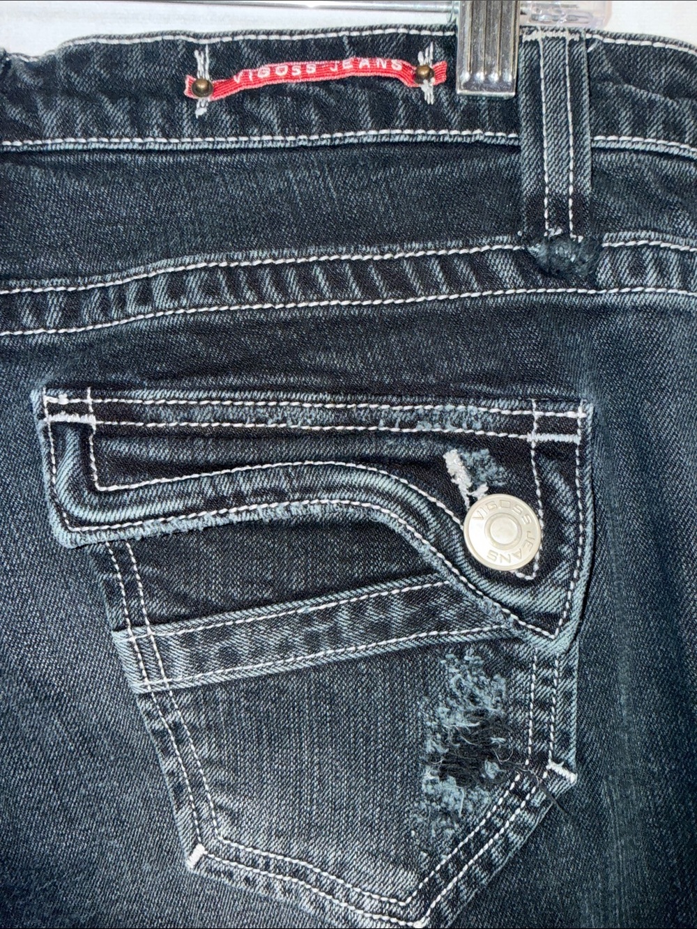 Vigoss Black Washed Slim Straight Ankle Jeans - Picture 2 of 5